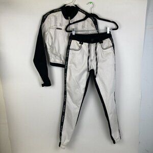 Pitbull 2pc Denim Set Jacket Size Small Jeans Size 4 w/ Butt Lift Pads Brazil